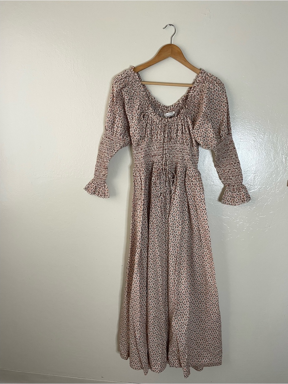 Doen Blush Floral Smocked Maxi Dress